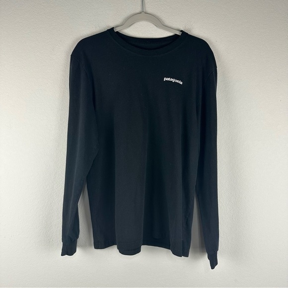 Patagonia Mens Black Responsibilitee Graphic Long Sleeve Tee Shirt Size Medium - Picture 1 of 8
